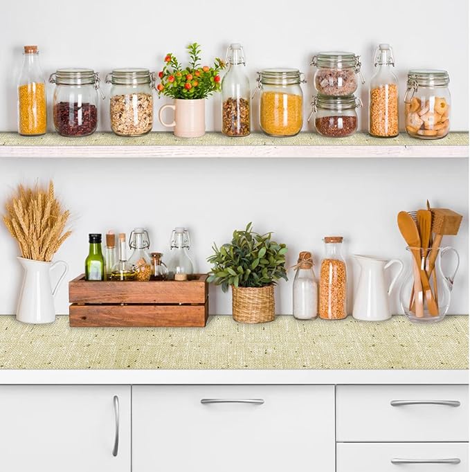 Shelf Liner 20 x 72 Inch 2 Rolls Shelf Liner Non Adhesive, Drawer Liner Non Slip Kitchen Mat Waterproof Oil-Proof for Kitchen Cabinet, Shelves, Refrigerator, Storage, Desks, Easy to Trim