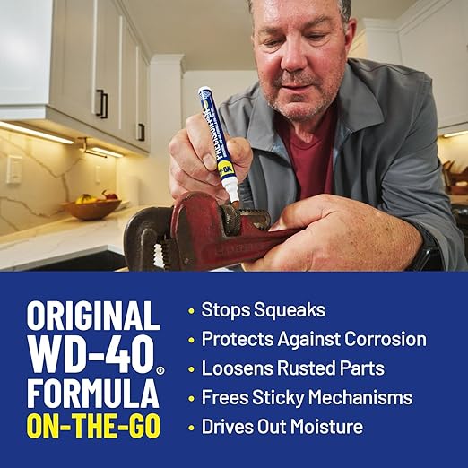 WD-40 Original Formula- Precision Pen On-The-Go, Lubrication with Pin-Point Precision, Controlled Flow. Portable, Easy to Hold, Easy to Store, Ideal for Small and Tights Spaces, 0.3 fl oz [3-Pack]