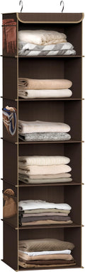 Simple Houseware 6 Shelf Hanging Closet Organizer, Brown