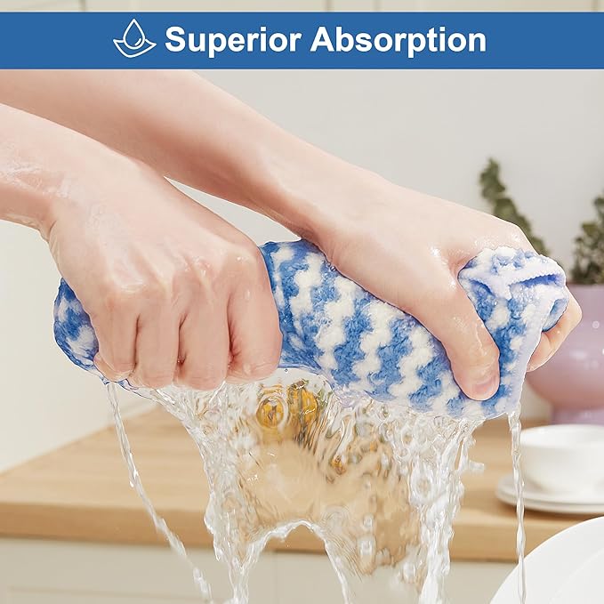 JOYMOOP 5 Pack Microfiber Cleaning Cloth, All-Purpose Microfiber Towels, Absorbent Streak Free Lint Free Rags for Cleaning Reusable and Washable Towels - 11.81" x 11.81"