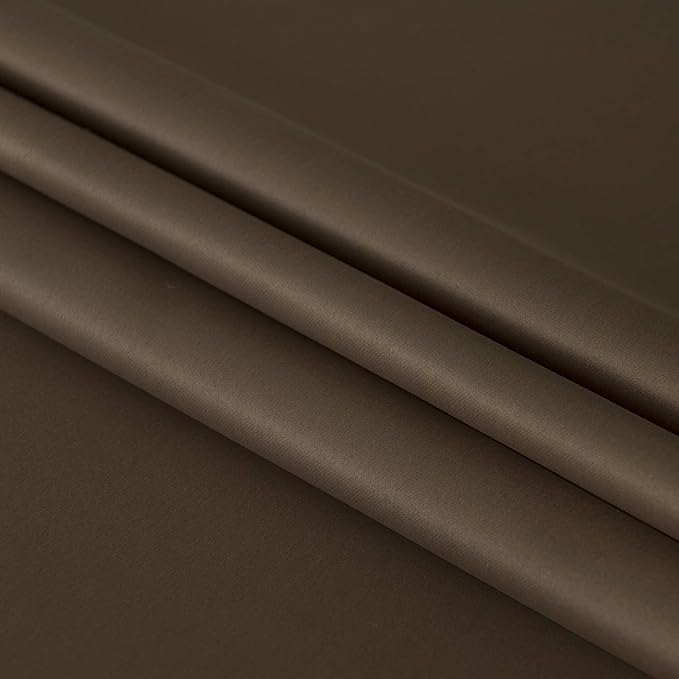 DWCN French Door Curtains – Rod Pocket Thermal Blackout Curtain for Window/Patio Doors/Doorways/Classroom/Kitchen for Privacy, 36W by 80L Inches, 1 Panel with Tieback, Brown