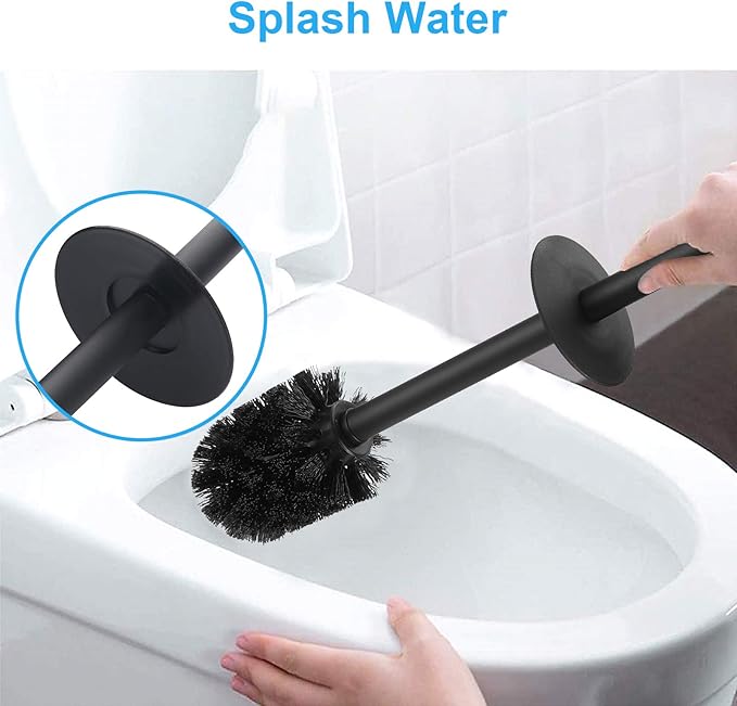 Toilet Brush and Holder,Stainless Steel Toilet Brushes for Bathroom with Holder 2pack