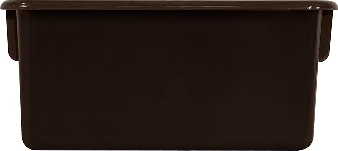 Wood Designs Cubby Storage Bin, Heavy Duty Plastic Containers for Kids Brown Cubby Tray Set of 25