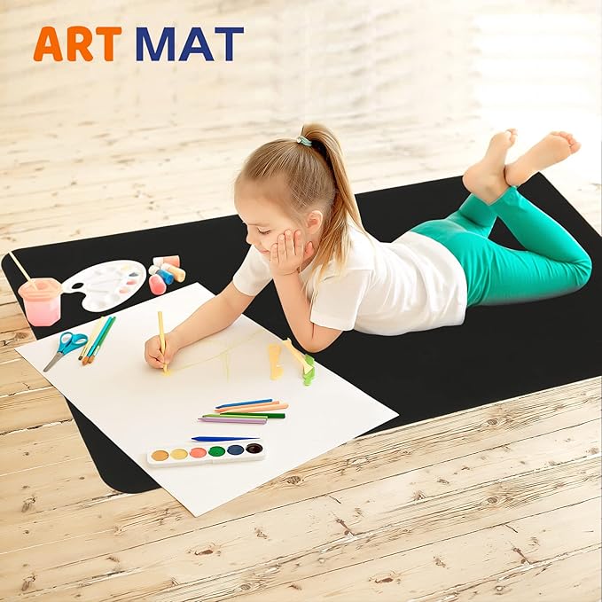 Warome Heat Resistant Mat, 47"x 23" Silicone Mat, Extra Large Silicone Mats for Kitchen Countert, Nonslip Kitchen Countertop Protector for Baking/Crafts, No Creases-Black