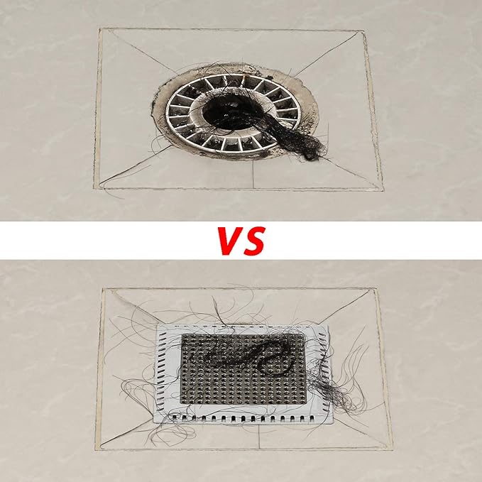 Hair Catcher/Drain Strainer/Shower Drain Cover for Bathroom Floor Drain, Stainless Steel and Silicone (Patented Product)
