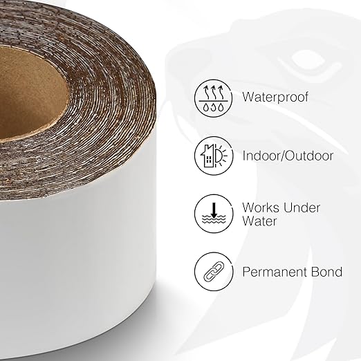 White RV Roof Sealant Tape, 6" x 25' Waterproof Repair Seal Tape – Extra Thick, UV-Resistant, Weatherproof Patch for Permanent Leak Sealing on RVs, Trailers, and Mobile Homes