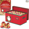 Christmas Ornaments Storage Boxes Christmas Ornament Organizer Storage Box with Adjustable Divider Fit 72 of 3 Inch Ornaments 600D Oxford Fabric Ornament Storage Box for Decoration Storage