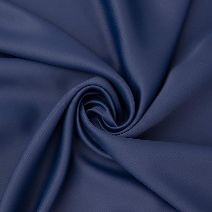 BGment Navy Blue Blackout Curtains 40 Inches Length for Bedroom - Short Thermal Insulated Drapes with Rod Pocket for Kitchen Cafe Bathroom Window Darkening Privacy, 42 x 40 Inch, 2 Panels