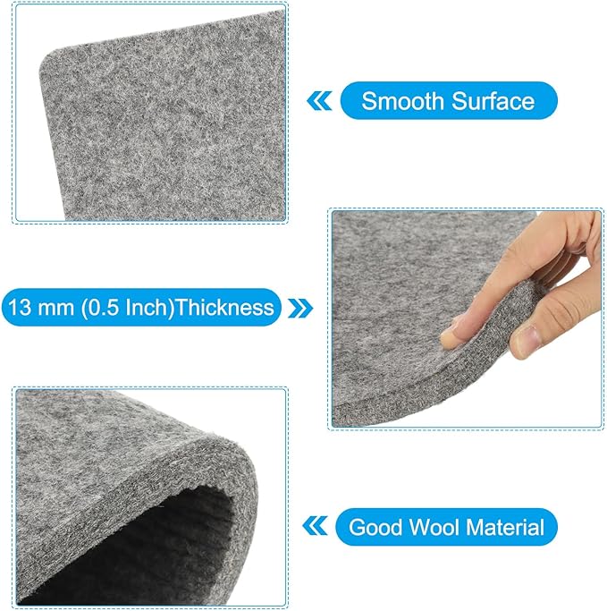 PATIKIL Wool Pressing Mat, 9" x 9" Wool Ironing Pad Blanket 0.5" Thickened Heat Resistant Quilting Ironing Pad for Quilters Sewing Craft, Grey
