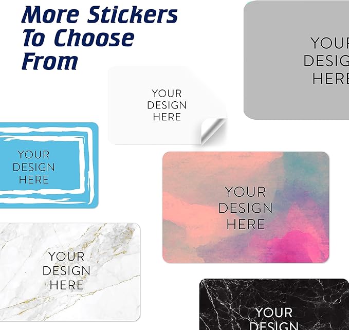 5-1000 Custom Vinyl Stickers - Upload Your own Image, Text, Design, Logo - Personalized Logo Labels for Handmade, Packaging, Bottle, Jars, Candle, Brand Stickers (White, 4x2)
