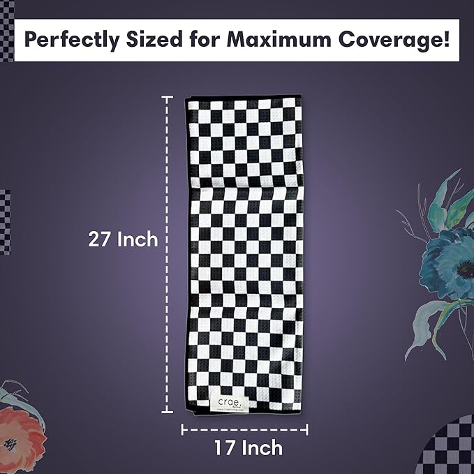 2 Double Sided Microfiber Hand Towels, 17x27 Inches Waffle Design Kitchen Towels Set, Durable & Soft Fast Drying Hand Wash Cloth and Dishcloth Perfect for Everyday (Pia & Fonnie - Black/Pink)