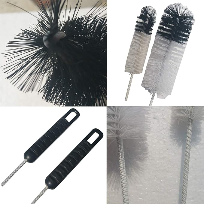 NewFerU Wire Bottle Cleaning Brush Set Small Large Thin Long Handle, Utility Cleaner Bendable Flexible for Narrow Neck Skinny Spaces of Water Beer Wine Baby Bottles Pipe Tube Flask Decanter (8)