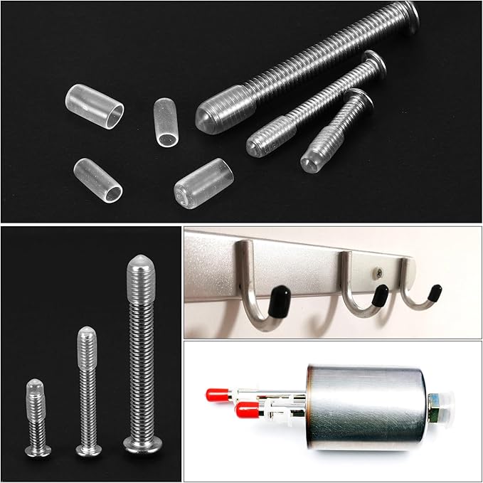 uxcell 20pcs Rubber End Caps Protective Caps 26mm(1 Inch) ID Vinyl PVC Round Tube Bolt Cap Cover Screw Thread Protectors, Clear