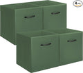 StorageWorks Green Storage Cubes, 13x13 Storage Cube Bins with Handle, Cube Storage Organizer Bins for Shelves and Closet, Collapsible Storage Bins, 4-Pack