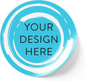 100 Custom Vinyl Stickers - Upload Your own Image, Text, Design, Logo - Personalized Logo Labels for Handmade, Packaging, Bottle, Jars, Candle, Brand Stickers (Blue Swirls, 3x3)