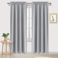 DWCN Silver Grey Blackout Curtains for Bedroom, Thermal Insulated Energy Saving Room Darkening Curtains for Living Room (W60 x L84 inch, Set of 2 Panels, Top of Rod Pocket)