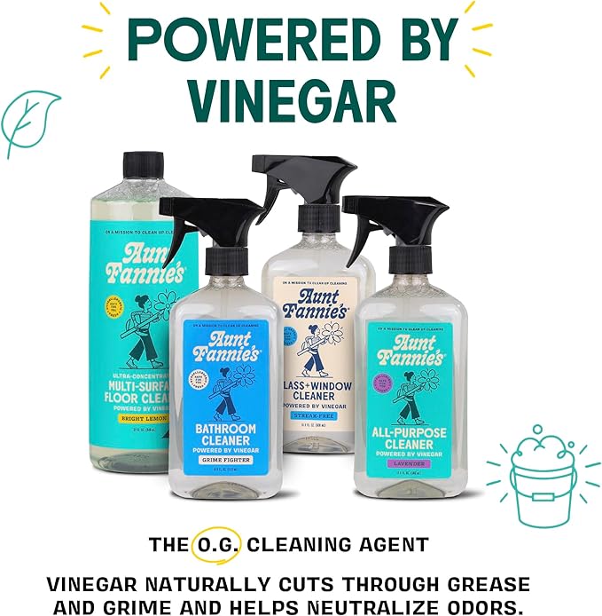 Aunt Fannie's Ultra Concentrated Floor Cleaner Vinegar Wash, Multi-Surface Solution For Mopping, Makes 16 Gallons, Bright Lemon Scent, 32 oz. (Pack of 3)