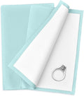 SEVENWELL Silver Polishing Cloth, Jewelry Cleaner Cloth for Sterling Silver Jewelry, Gold, Platinum, Silverware, Diamonds, Gemstones, Coins (Turquoise)