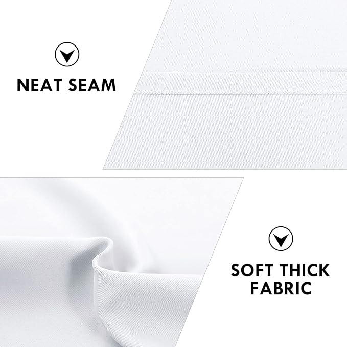 DWCN White Room Darkening Blackout Curtains - Thermal Insulated Privacy Energy Saving Window Curtain Drapes 52 x 45 inch Length, Set of 2 Bedroom Living Room Curtains