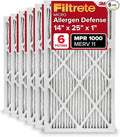 Filtrete 14x25x1 AC Furnace Air Filter, MERV 11, MPR 1000, Micro Allergen Defense, 3-Month Pleated 1-Inch Electrostatic Air Cleaning Filter, 6 Pack (Actual Size 13.81x24.81x0.81 in)