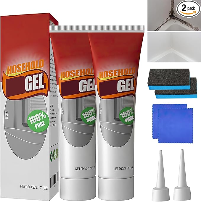 Nexa Remover Gel, Nuroclean Remover Gel Nexa, Powerful Household Cleaning Gel, Highly Effective In Penetration, Suitable For Bathroom And Kitchen Tile Gaps, Wall Cleaning (2 PCS)
