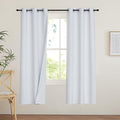 PONY DANCE White 100% Black Out Curtains 63 inch Length, Thermal Insulated Window Treatment Blacout Drapes for Bedroom, Room Darkening Noise Reducing Curtains for Living Room(2 Panels, 34 inches Wide)