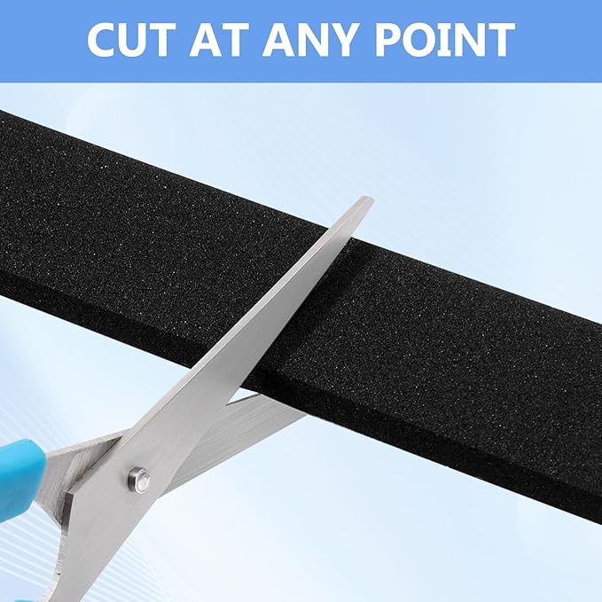 Weather Stripping Door Seal Strip (4/5 Inch X 1/16 Inch X 32Feet), Strong Adhesive, Lightproof, Soundproof, Weatherproof Foam Tape Insulation for Sliding Door, Front Door Frame, Windows- Black