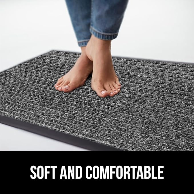 GORILLA GRIP Traffic Guard Door Mat, 2 Pack, Heavy Duty Waterproof Doormat, Commercial Office Space Welcome Mats, Stain and Fade Resistant, Low Profile, Strong Rubber Backing, 29x17, Gray