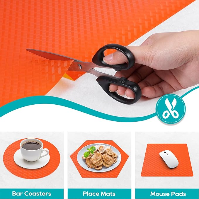 Shelf Liners for Kitchen Cabinets, Waterproof and Oil-Proof Kitchen Cupboard Liner, Refrigerator Liners and Plastic Drawer Mats EVA Non Adhesive Shelves, Fridge - Red 11.8 x 118 Inches
