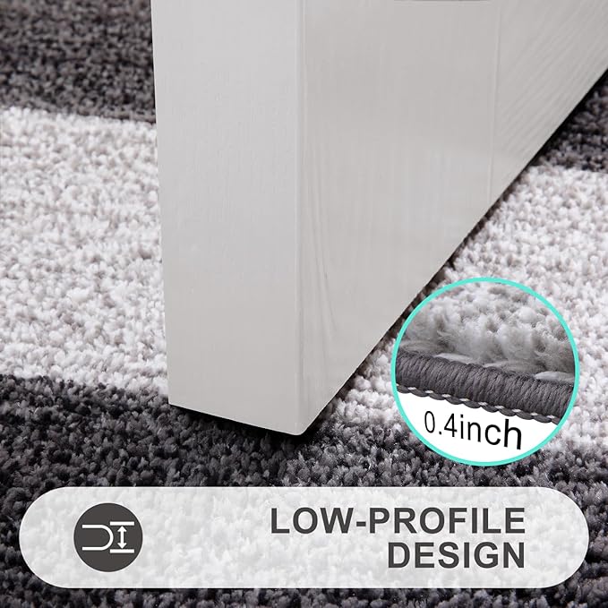 Kitinjoy Indoor Outdoor Door Mat, 59x36 Non-Slip Absorbent Dirt Trapper, Low-Profile Washable Inside Entrance Front Floor Mat, Sturdy Soft Entry Doormats for Entryway, Grey