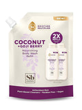 Soapbox Body Wash Refill, Coconut + Goji Berry Body Wash Refill Pack, Bulk Soap Pouch, Vegan + Antioxidant Rich Moisturizing with Shea Butter, Peptides & Keratin Promoting B3, 40oz