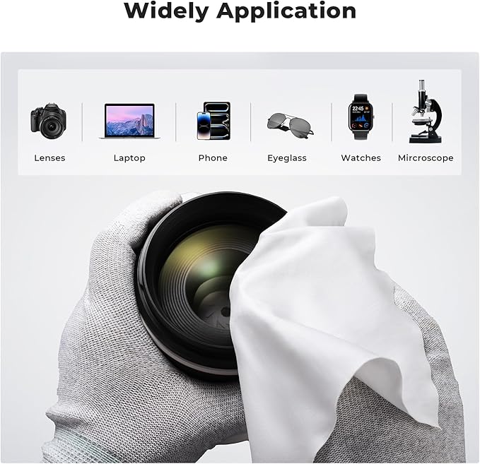 K&F CONCEPT 3 Pack Microfiber Cleaning Cloths, 6x6in Glasses Cleaning Cloths, Premium Camera Lens Cloth for Photography, Glasses, Screens & More
