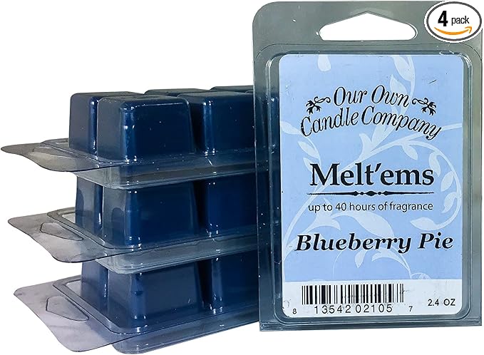 Our Own Candle Company Premium Wax Melt, Blueberry Pie, 6 Cubes, 2.4 oz (4 Pack)