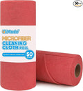 Microfiber Cleaning Cloth, 50 Sheets Shop Towels Commercial Grade Washcloths Lint-Free Clean Rags Bulk Towels for Cars Mechanic Restaurant Garage Housekeeping, 11.5"x 11.5", Red