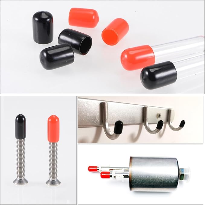 uxcell 20pcs Rubber End Caps 5mm(3/16") ID Vinyl PVC Round Tube Bolt Cap Cover Screw Thread Protectors Clear