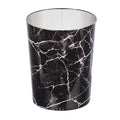 mDesign Round Metal Small 1.7 Gallon Recycle Trash Can Wastebasket, Garbage Container Bin for Bathrooms, Kitchen, Bedroom, Home Office - Durable Stainless Steel - Mirri Collection - Black Marble