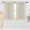 RYB HOME Room Darkening Curtains 2 Panels Set, Energy Efficient Privacy Drapes Back Tabs Small Wondow Shades for Basement Bathroom Kids' Room, 42-inch Wide by 63-inch Long, Beige