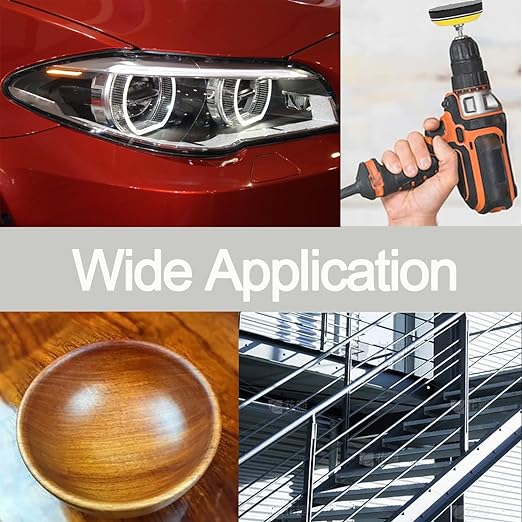 3 Inch Sanding Disc Car Headlight Restoration Kit, 120 Pcs Hook and Loop Wet Dry Sandpaper 60 to 10000 Grits Drill Polishing Buffing Pads Sponge with Rotary Tools for Car Metal Wood Glass