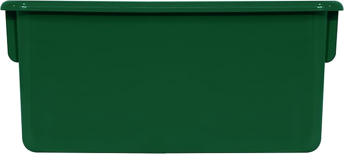 Wood Designs Cubby Storage Bin, Heavy Duty Plastic Containers for Kids Green Cubby Tray Set of 30