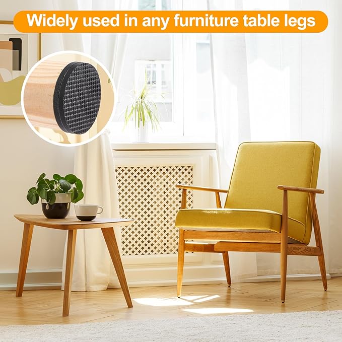 CHUNZEXI Non Slip Furniture Pads - 48 Premium Furniture Grippers Self Adhesive Rubber Furniture Feet, Anti Slide Furniture Hardwood Floor Protector for Keep Couch Stoppers (1 inch Round)