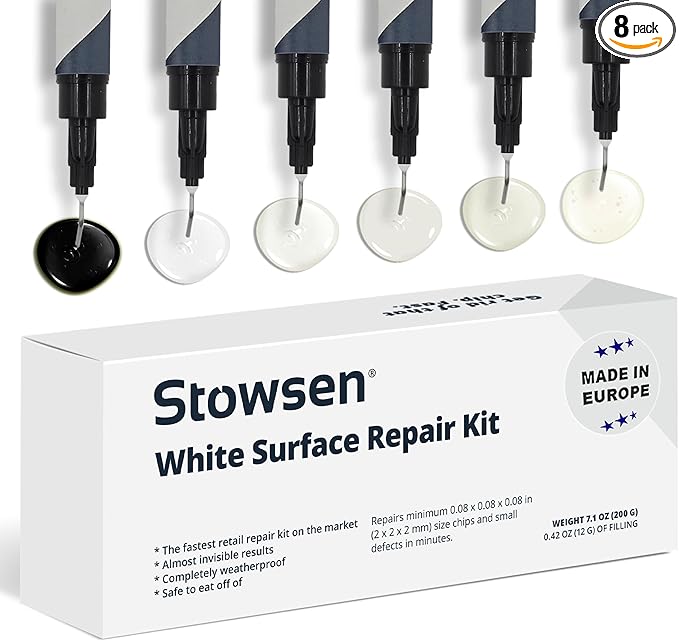 Tile Repair Kit by Stowsen - Also Works as Bathtub Repair Kit I Ideal to Fix Your Broken Chip or Crack on Marble, Corian, Porcelain and Granite Countertops