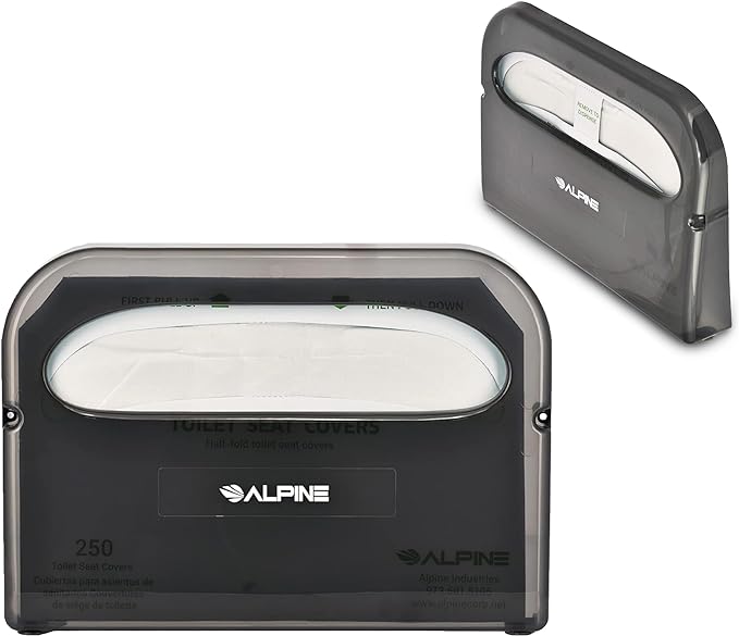 Alpine Toilet Seat Cover Dispenser - Wall Mount Disposable Toilet Seat Cover Holder For Commercial And Residential Use, Half Fold.