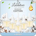LASENTEUR Plug in Scented Oil Refill, 6 ct, Cotton Scent Long-Lasting Natural Fragrance for Home, Bathroom Bedroom Office, Compatible with Airwick, Compatible with Glade