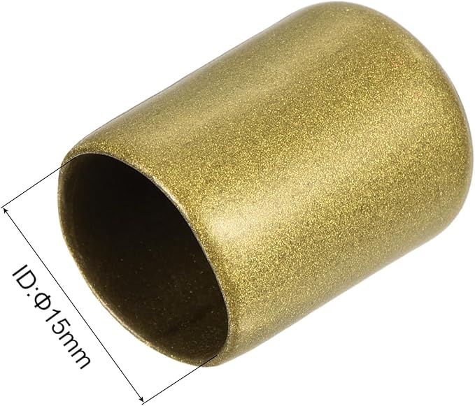 uxcell 20pcs Rubber End Caps 15mm ID Vinyl Round Tube Bolt Cap Cover Thread Protectors Gold