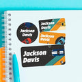Personalized Name Tag Stickers for Kids (130+ Pack) | Car Waterproof Labels for School Supplies, Bottles & Lunch Boxes | Custom Vinyl Name Labels for Clothing, Toys & More (E. Cars)
