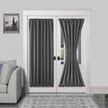 DWCN French Door Curtains – Rod Pocket Thermal Blackout Curtain for Doors with Glass Window, Kitchen and Patio Doors for Privacy, 54 X 72 Inches Long, 1 Curtain Panel with Tieback, Dark Grey