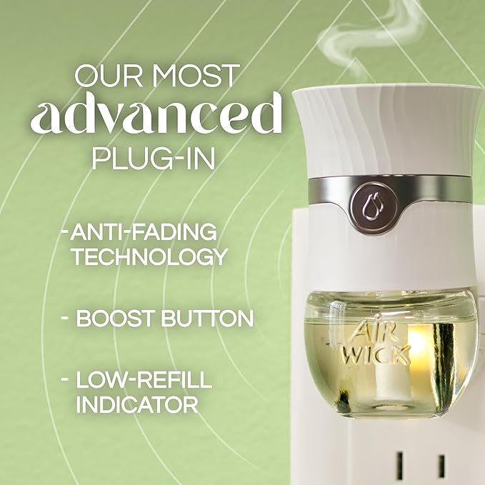 Air Wick Plug In Scented Oil Refills, Blue Sea + Beachwood, Air Fresheners for Home Long Lasting, Room Fresheners,Air Freshener Plug In, Essential Oils, House Essentials for Small + Large Spaces, 5 ct