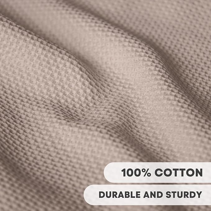 Artoid Mode 100% Cotton Brown Waffle Weave Kitchen Dish Cloths, 12x12 Inch Ultra Soft Absorbent Quick Drying Kitchen Dish Towels Set of 6