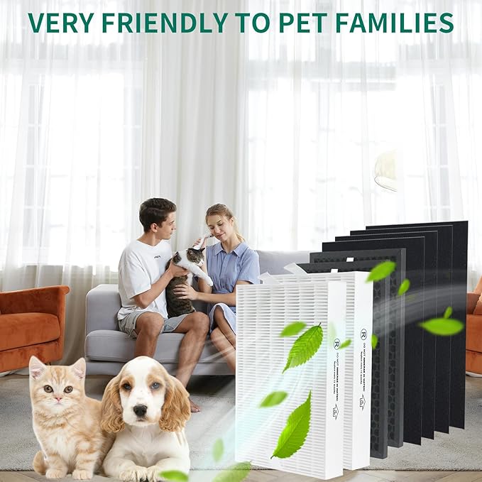 True HEPA Replacement Filter Kit Compatible with Honeywell HPA5300B, HPA5350 & PowerPlus HPA3300 Air Purifiers, Replaces HRF-R3, HRFSC1, HRF-A300, HRF-ARVP300 Filters (3-Pack)