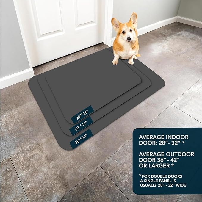 Ultra Thin Door Mat Indoor Entrance, 1/10 in Thin Door Mats for Inside Entry, Non-Slip Rubber Backing Washable Doormat, Fade Resistant, Absorbent, Low Profile Dirt Trapper, 35"X24",Distressed